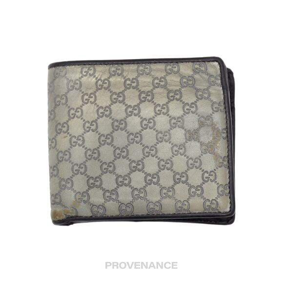 🔴 Gucci GG MicroGuccissima Bifold Wallet - Grey/Black - Picture 1 of 9